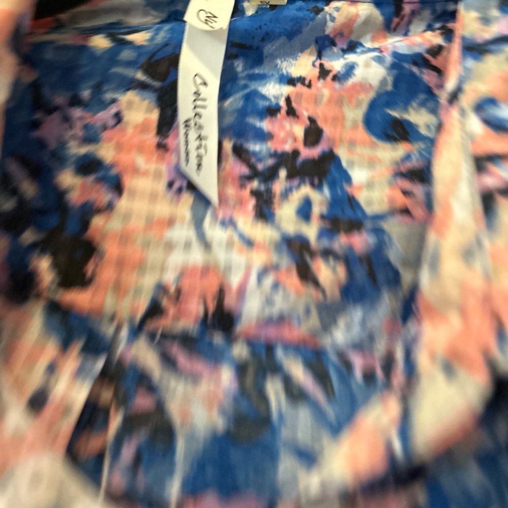 NY Collection Women's Plus SZ 2X Silky Long Sleeve Up Button & Button-Up Blouse - Picture 4 of 9